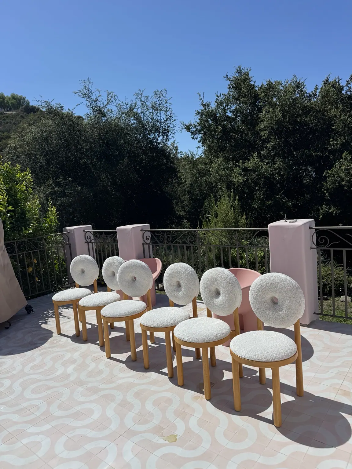 Outdoor rug and patio seating after cleaning