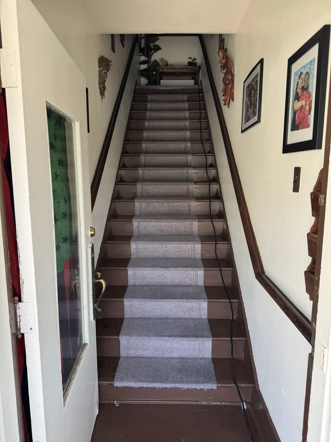 Stair runner and hallway carpet after cleaning