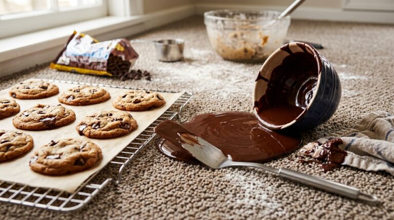 chocolate spills baking cookies 202608200348
