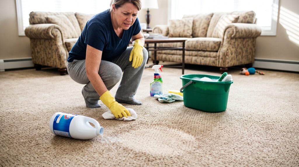 person spilled bleach on carpet 202608200312