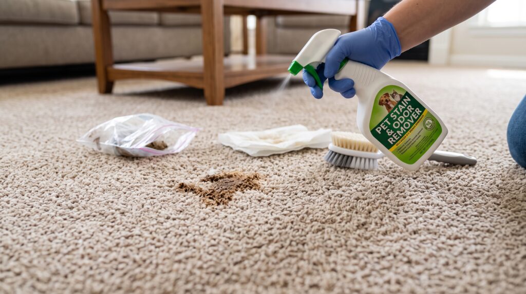 removing dog poop from carpet 202608200106